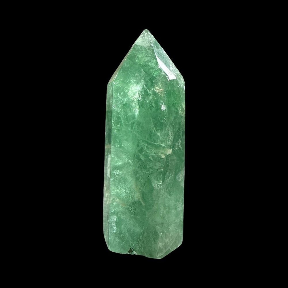 Green Fluorite tower gemstone crystal carving natural stone 5in x 1.7in